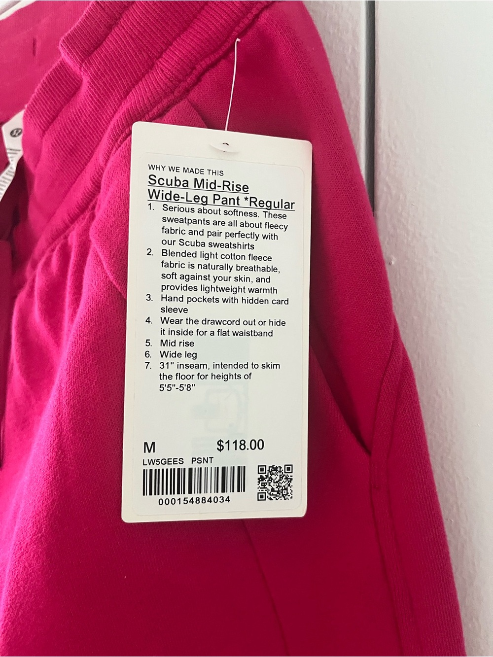 NWT Lululemon Scuba Wide-Leg Pants in Passion Fruit Size M - Picture 9 of 14